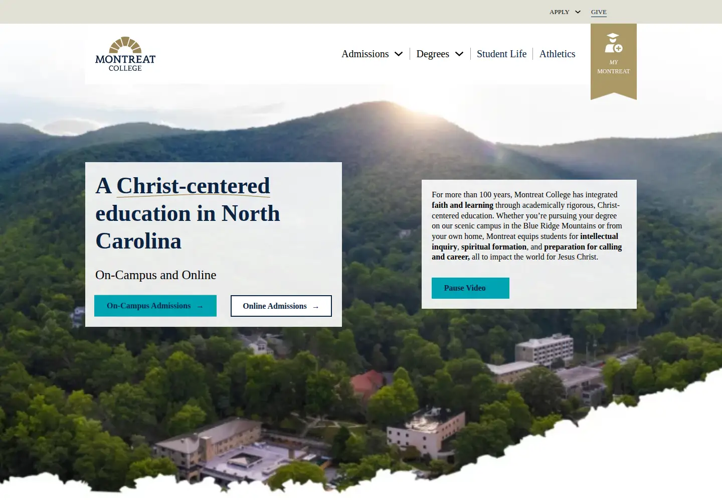 Screenshot of montreat.edu