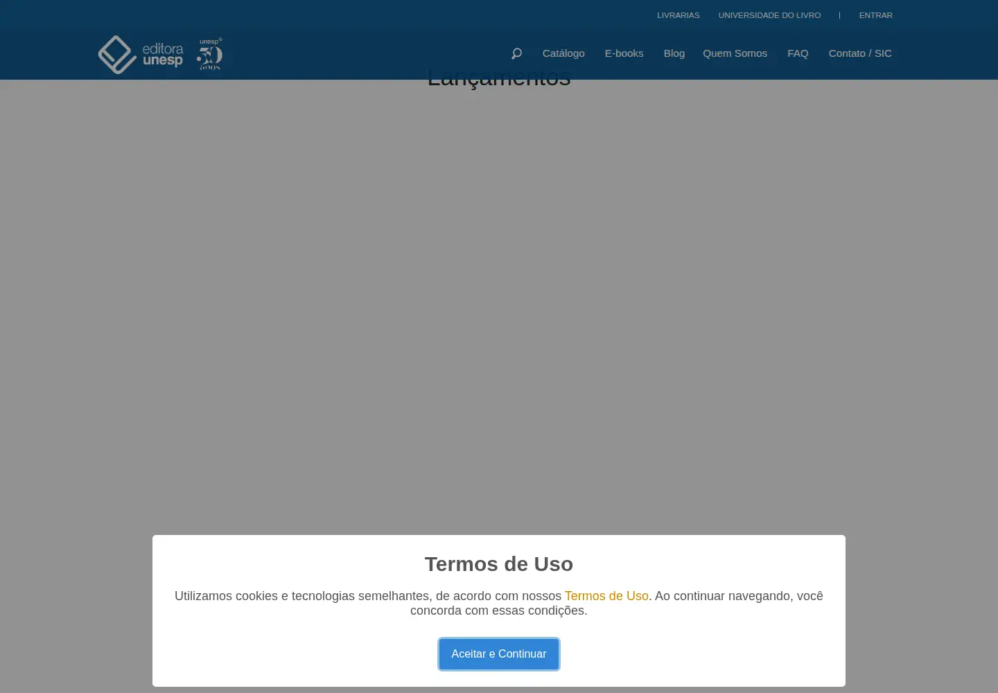 Screenshot of editoraunesp.com.br