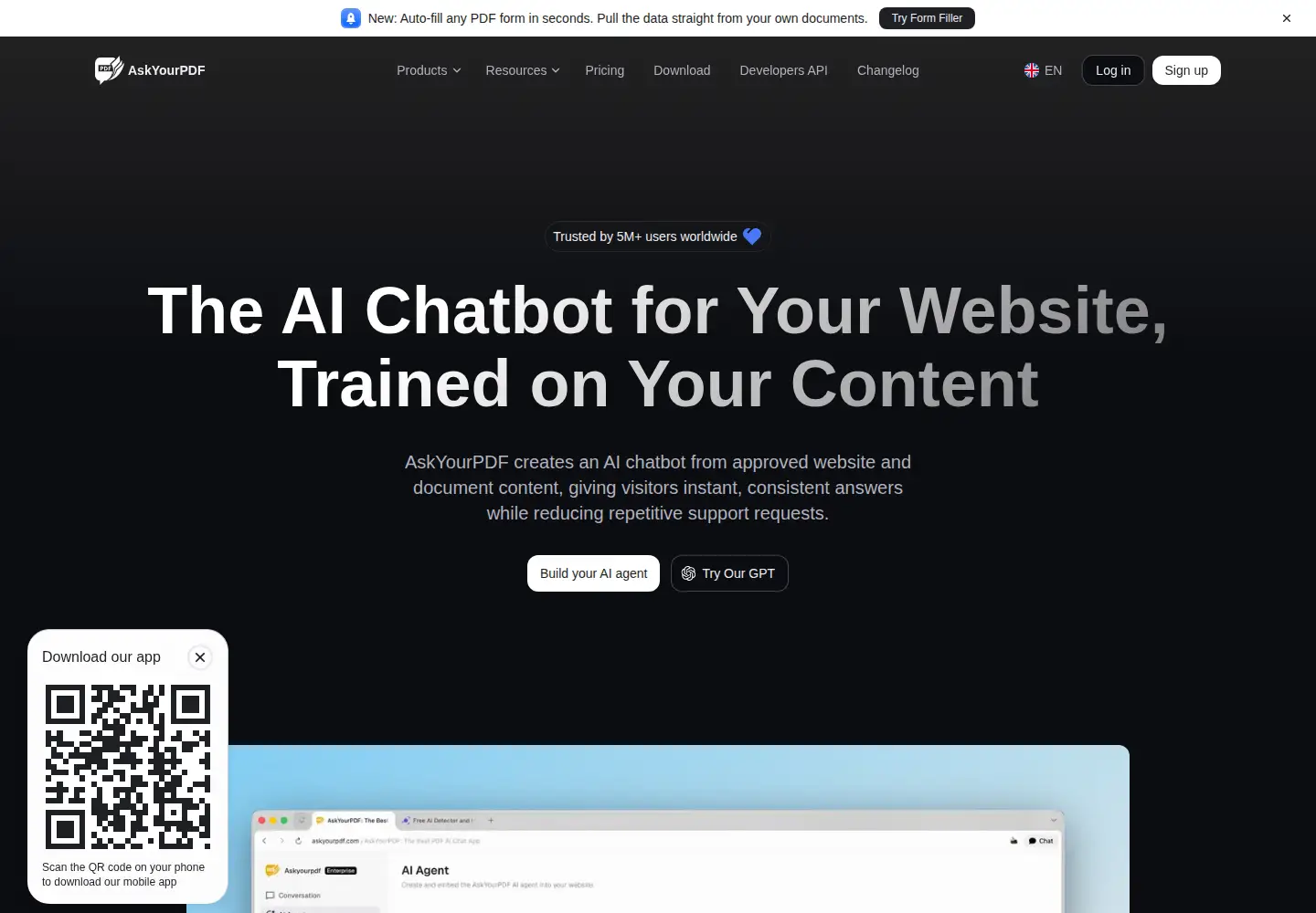 Screenshot of askyourpdf.com