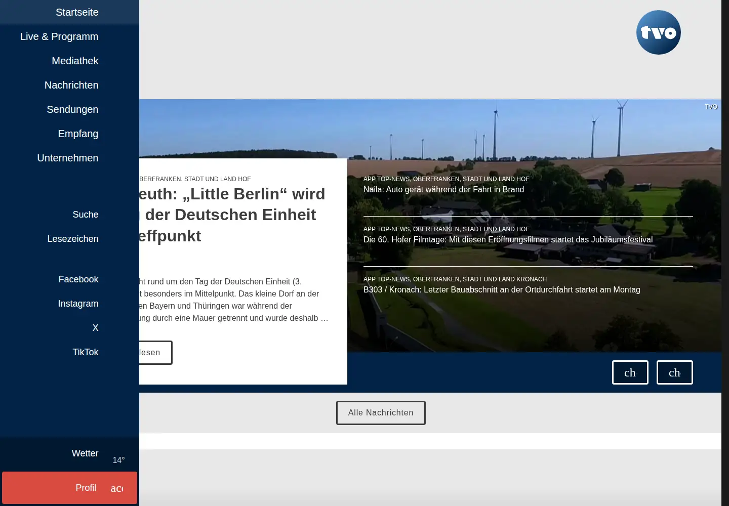 Screenshot of tvo.de