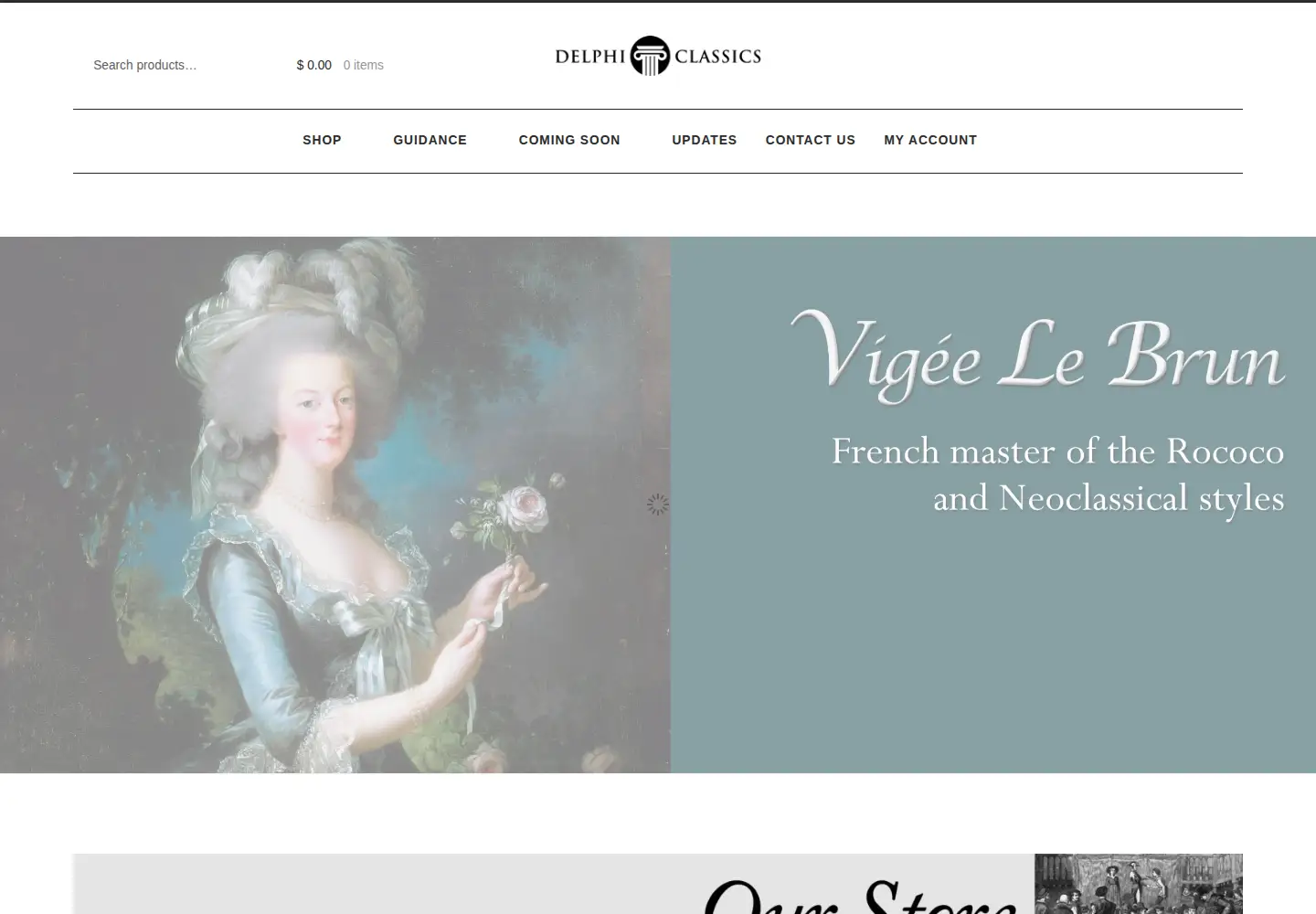 Screenshot of delphiclassics.com