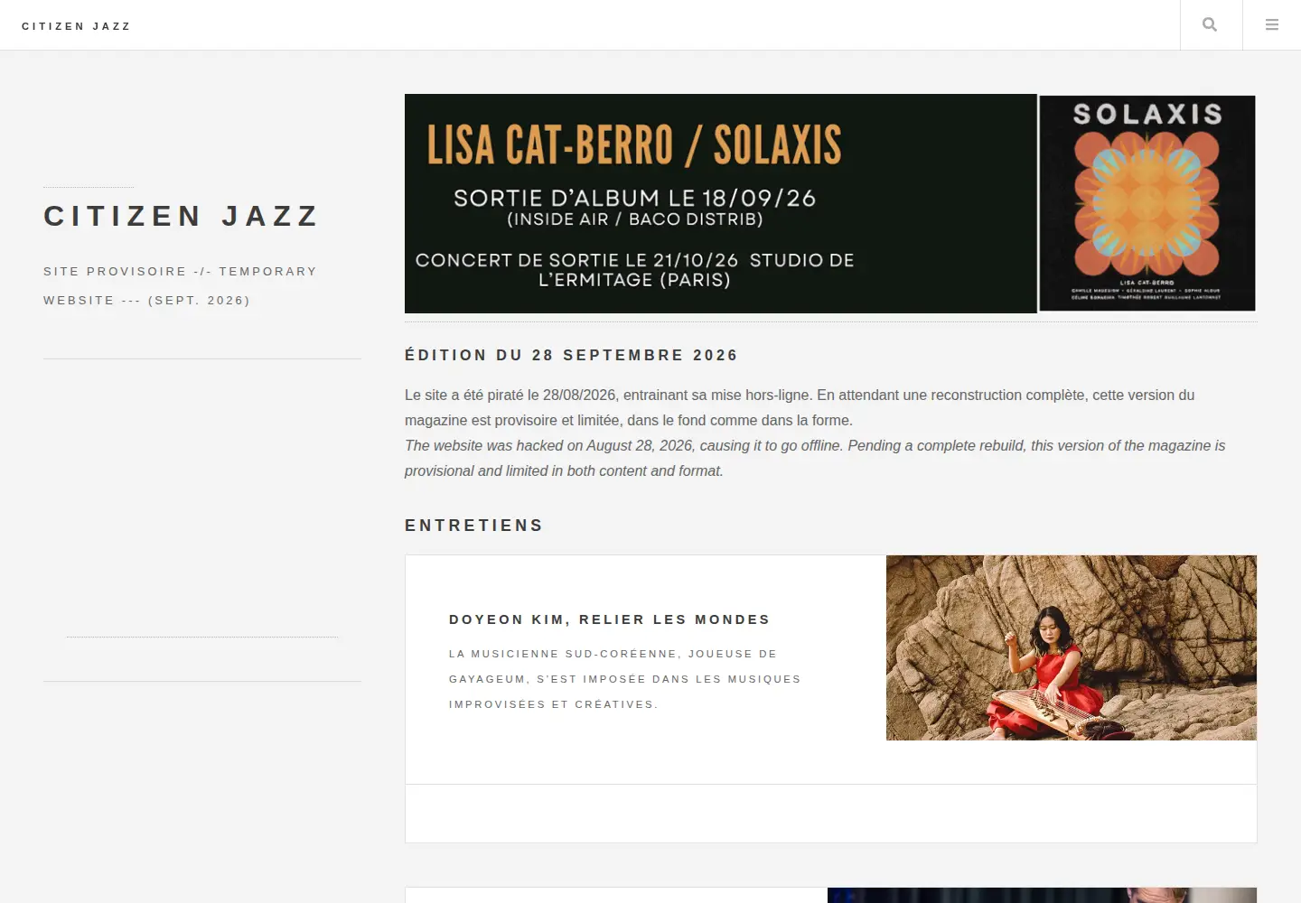 Screenshot of citizenjazz.com