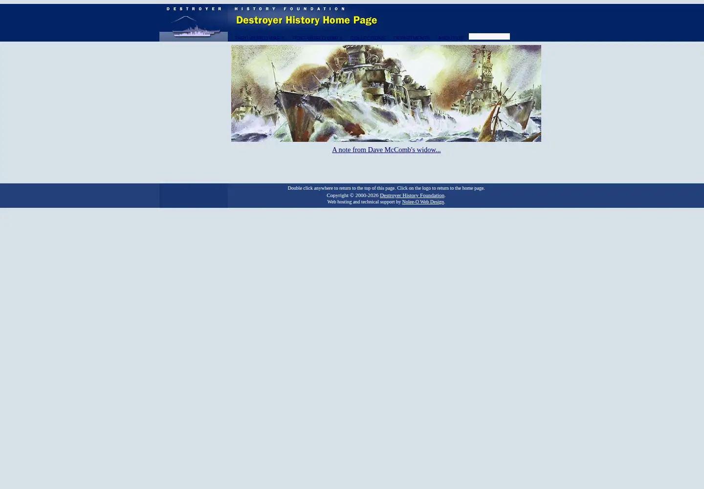 Screenshot of destroyerhistory.org
