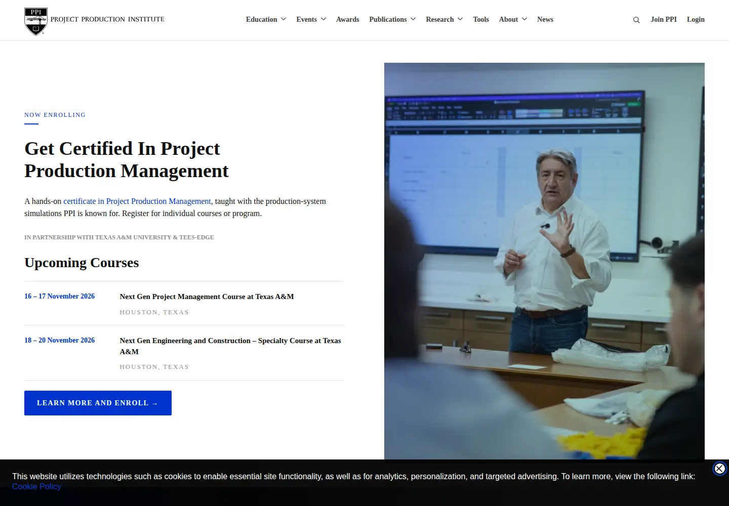 Screenshot of projectproduction.org