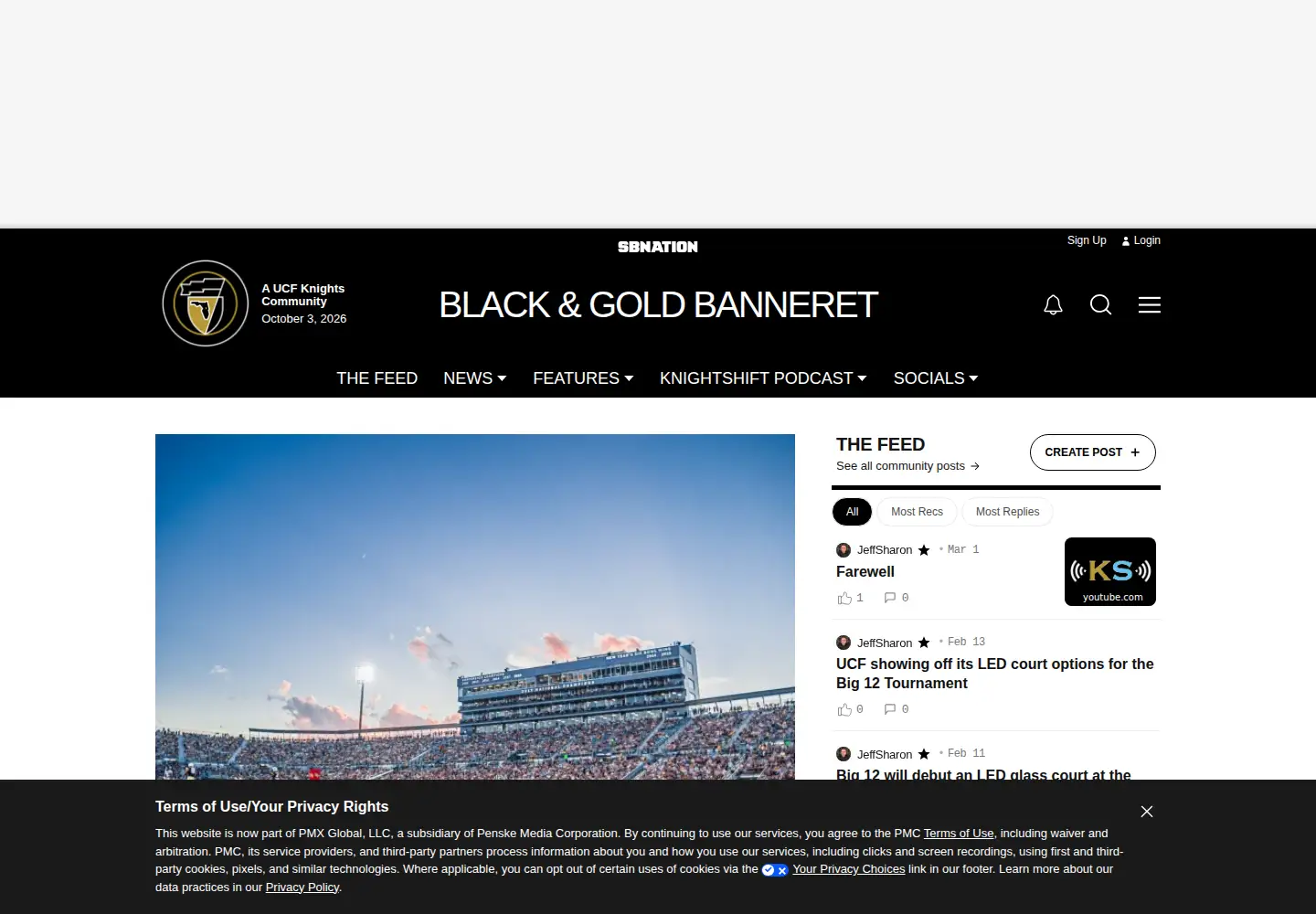Screenshot of blackandgoldbanneret.com