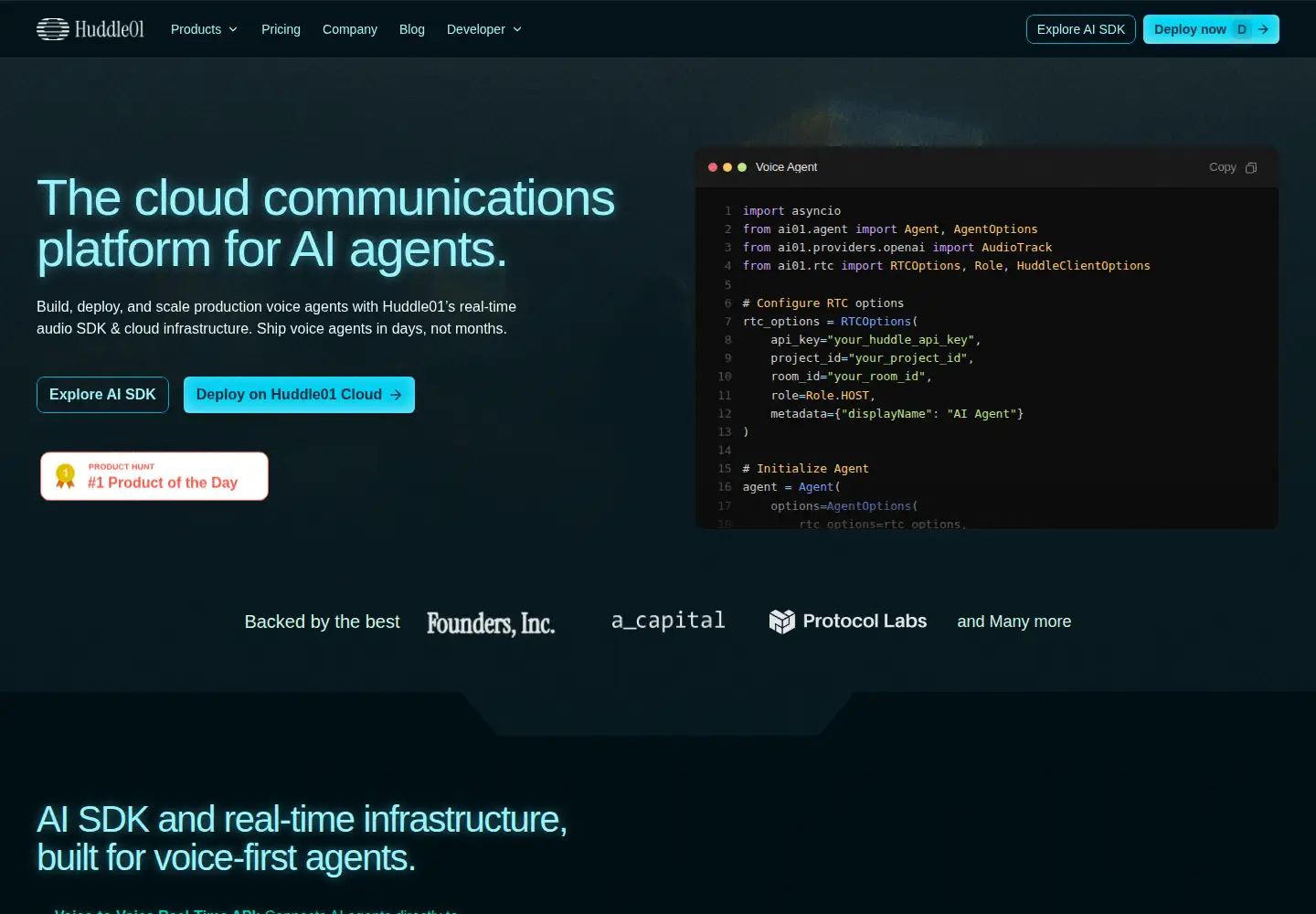 Screenshot of huddle01.com