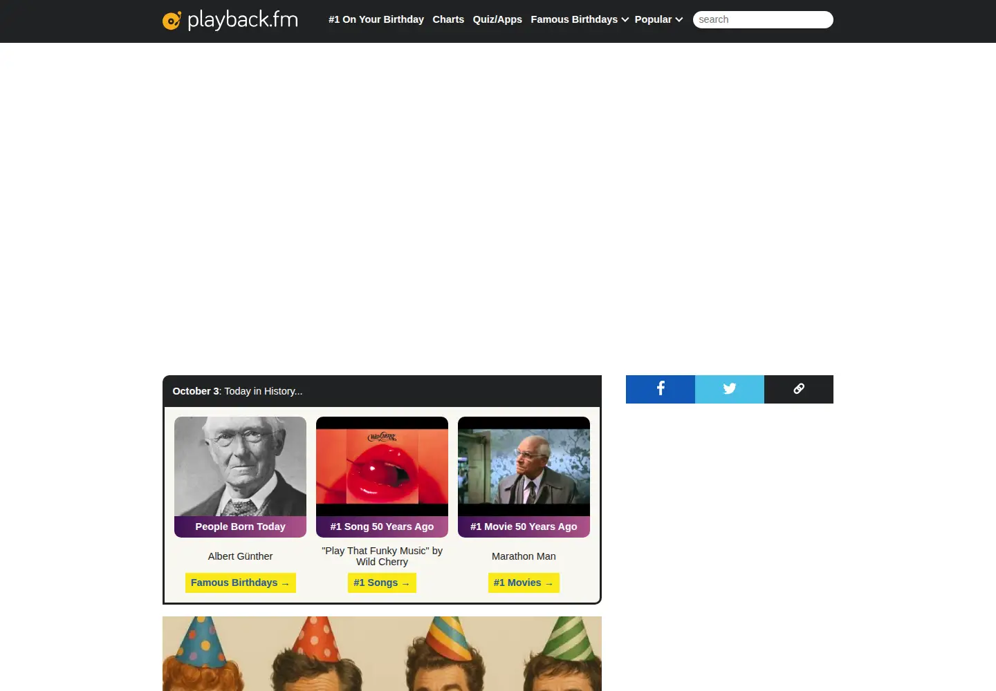 Captured homepage of playback.fm in the current scan