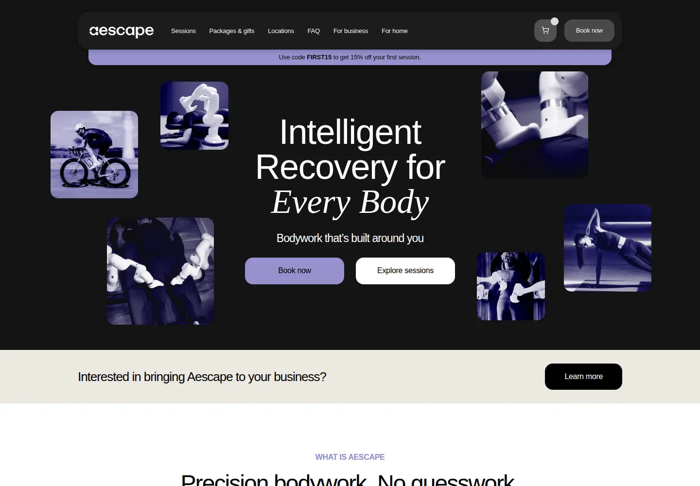Screenshot of aescape.com