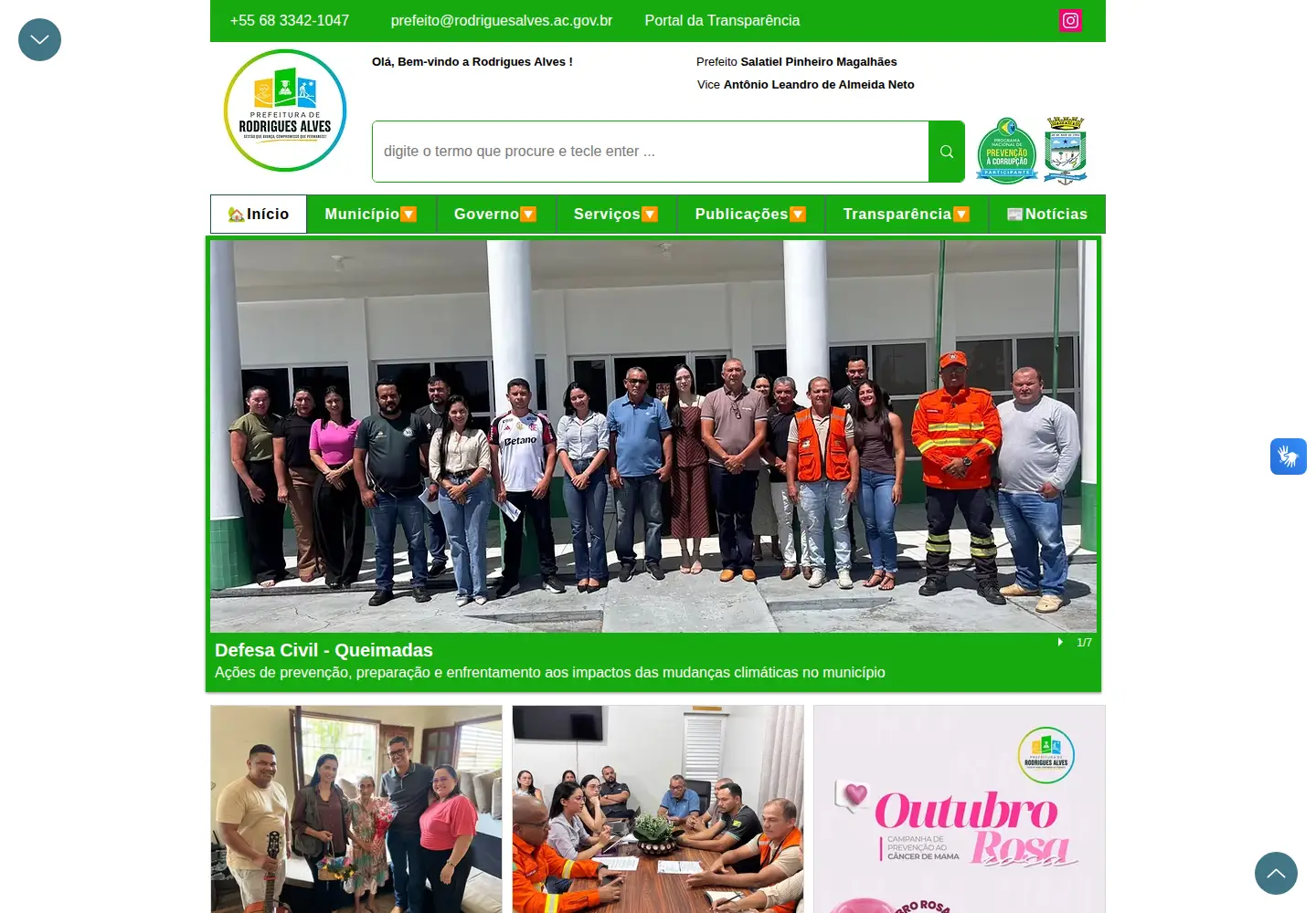 Captured homepage of rodriguesalves.ac.gov.br in the current scan