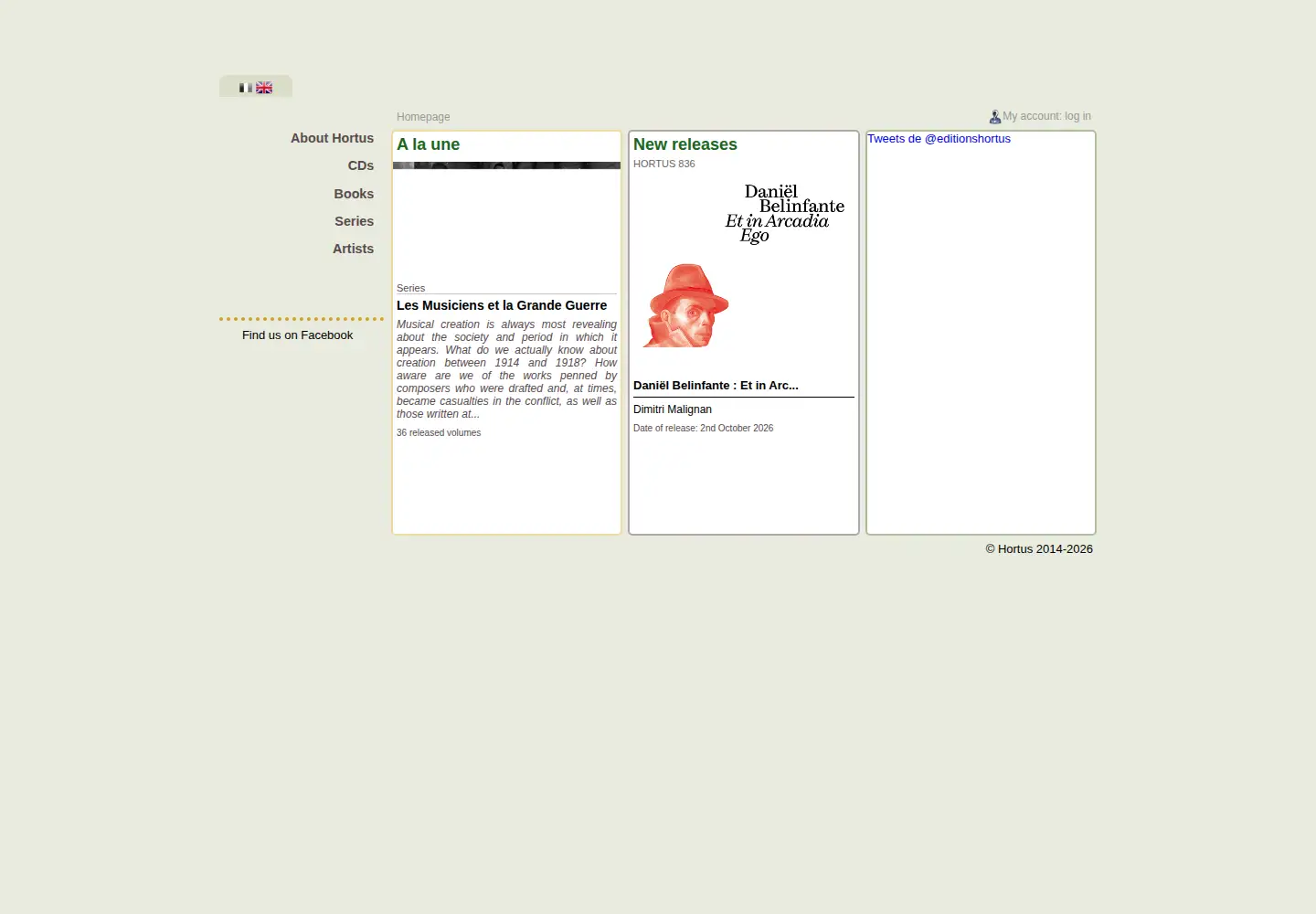 Captured homepage of editionshortus.com in the current scan
