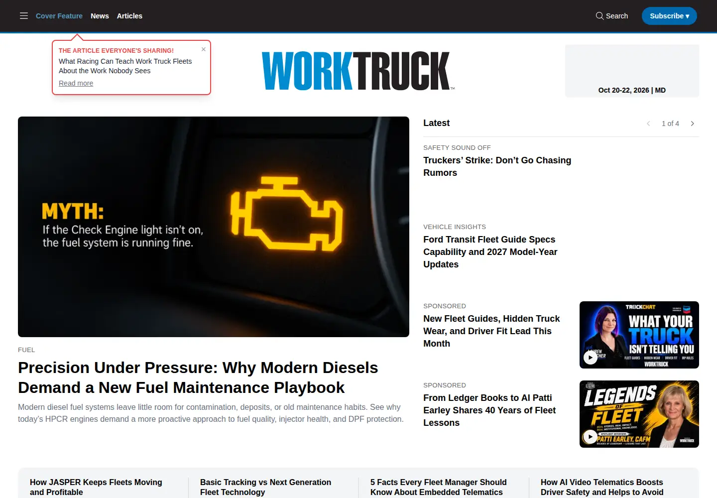 Captured homepage of worktruckonline.com in the current scan
