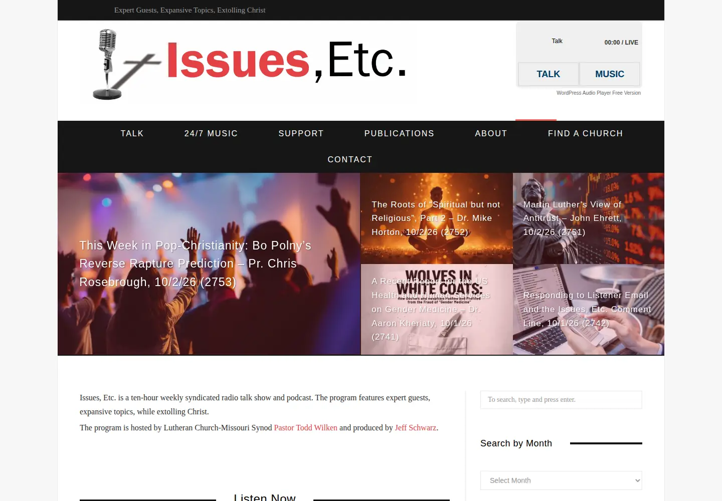 Screenshot of issuesetc.org