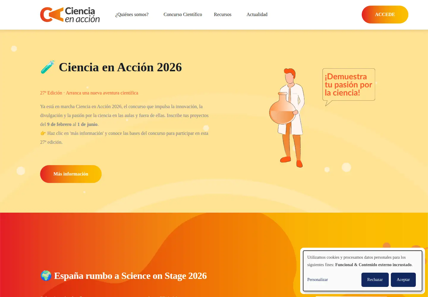 Screenshot of cienciaenaccion.org