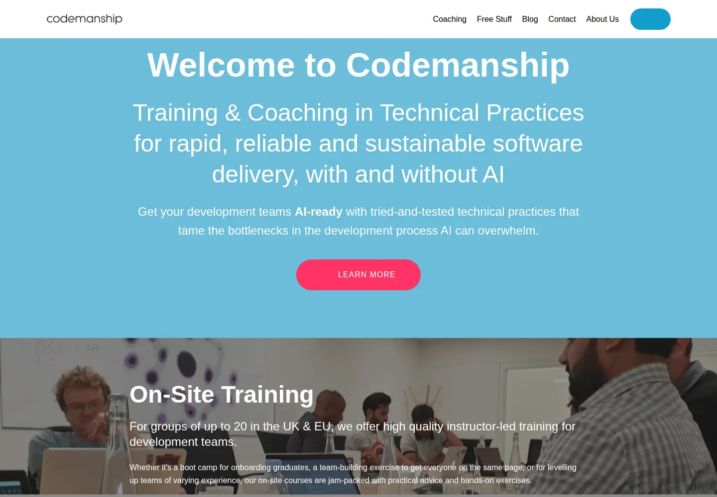 Captured homepage of codemanship.co.uk in the current scan