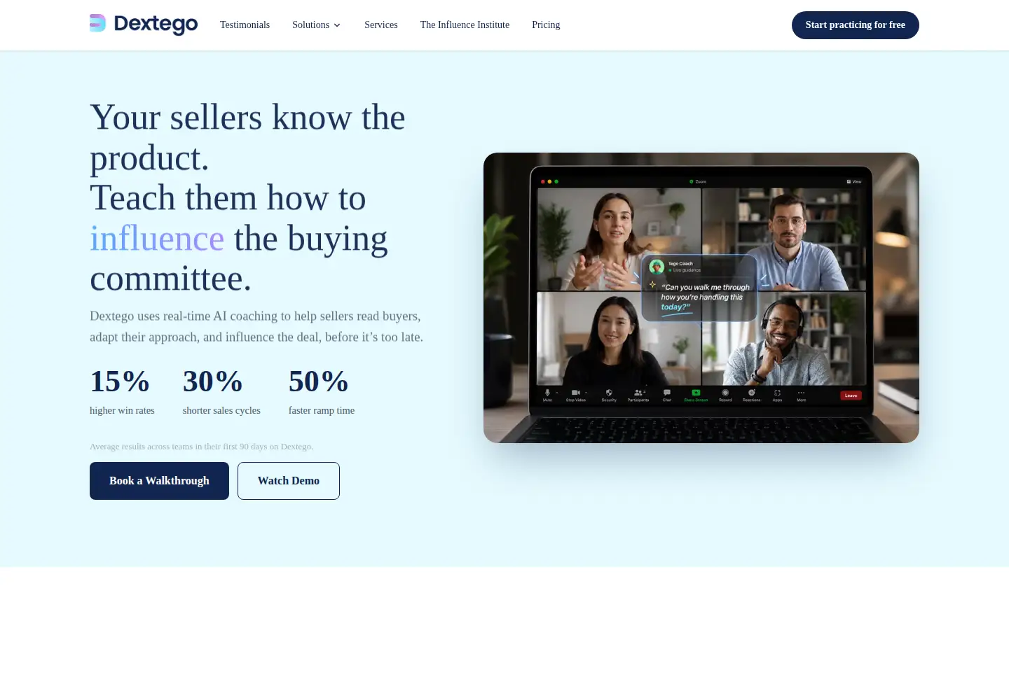 Captured homepage of dextego.com in the current scan