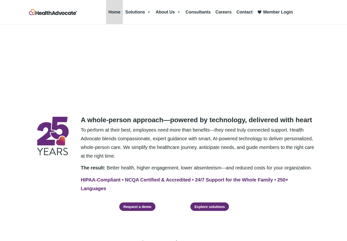 Screenshot of healthadvocate.com