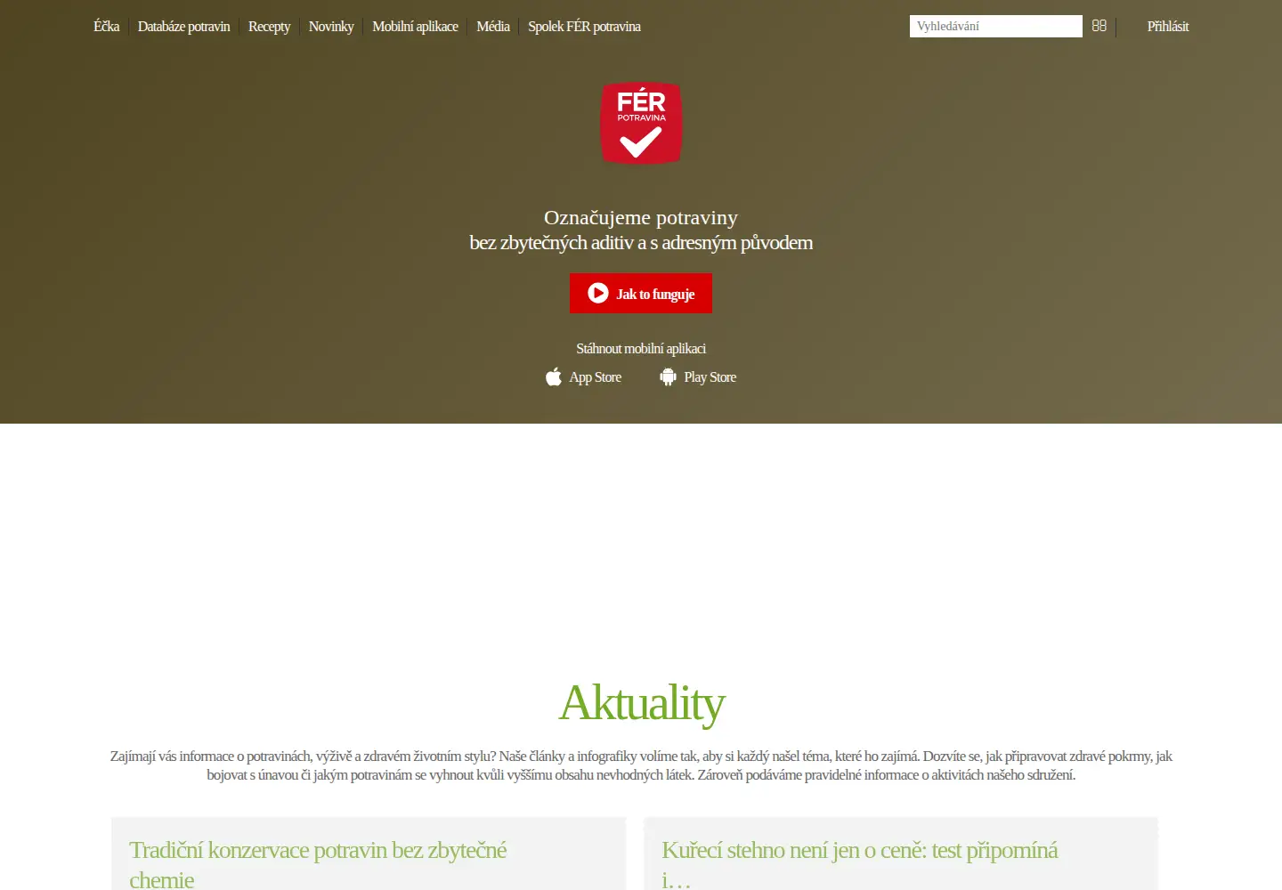 Captured homepage of ferpotravina.cz in the current scan