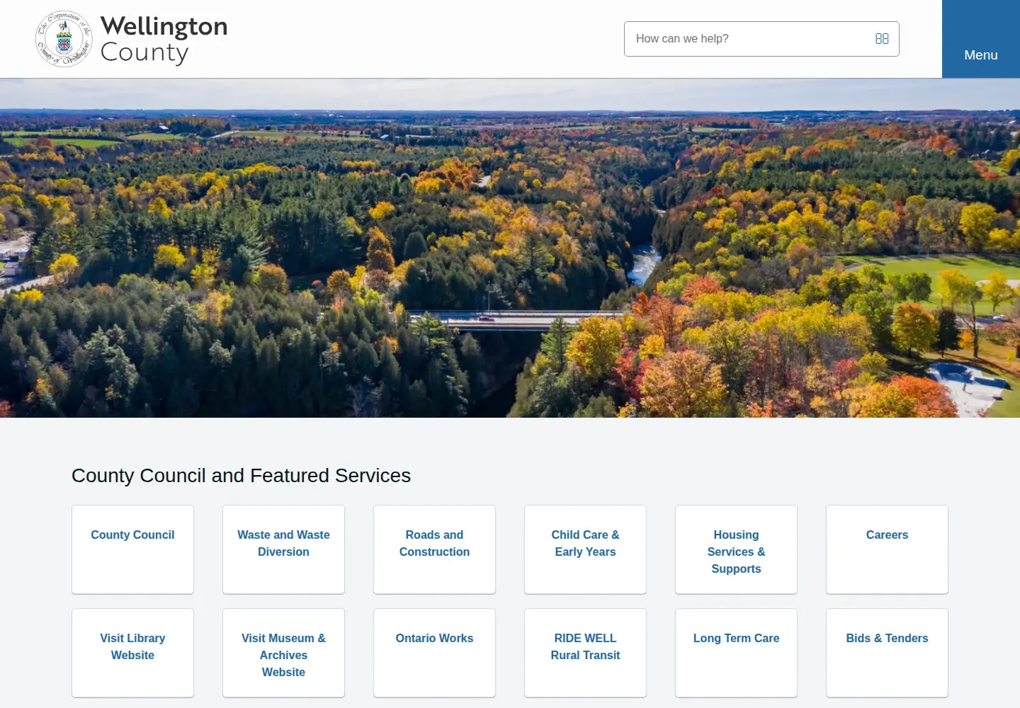 Screenshot of wellington.ca
