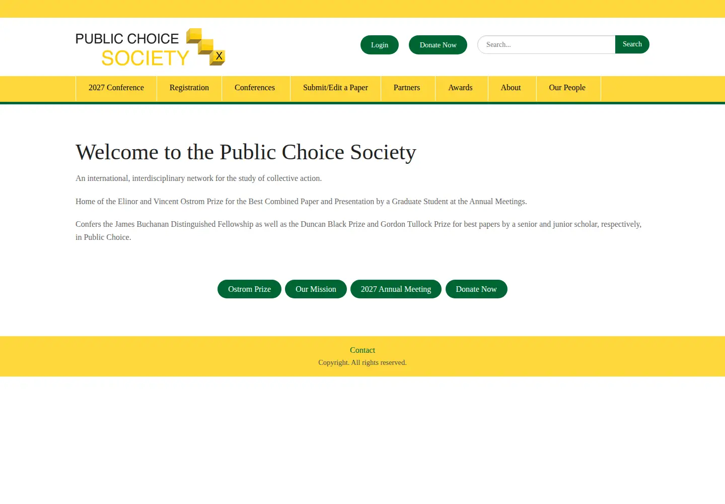 Captured homepage of publicchoicesociety.org in the current scan