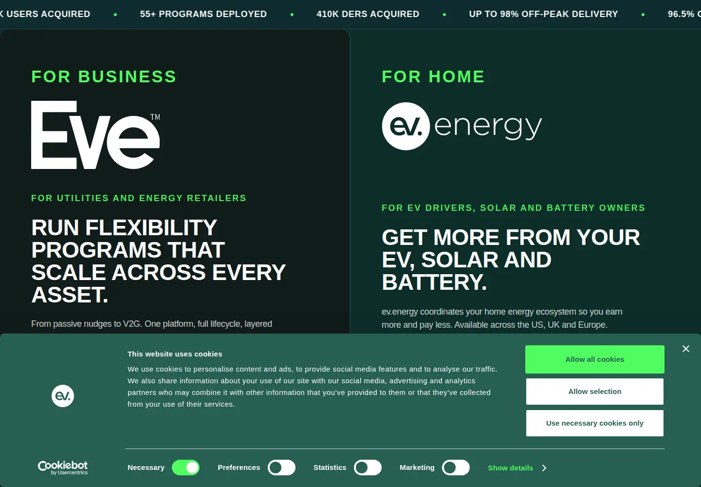 Screenshot of ev.energy