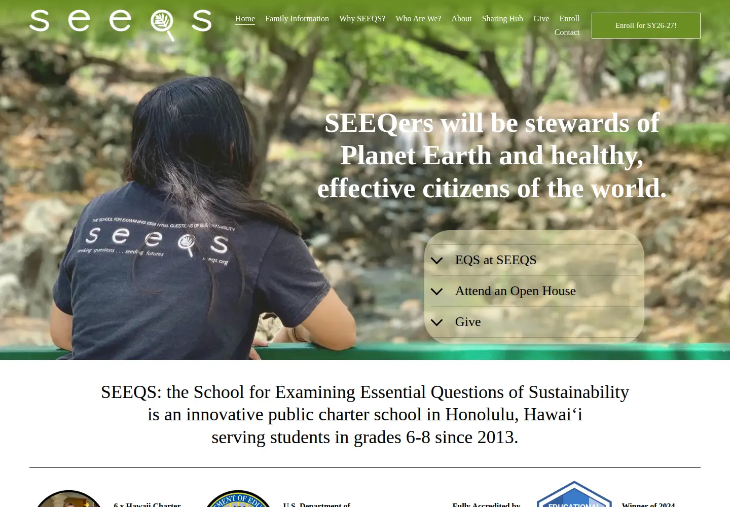 Captured homepage of seeqs.org in the current scan