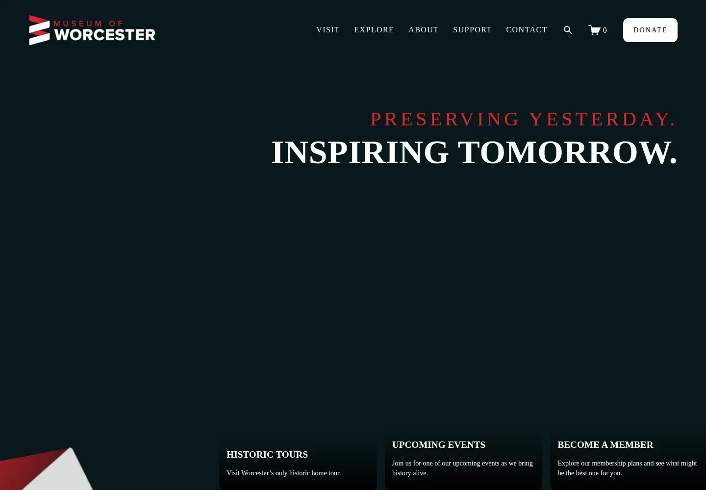 Screenshot of worcesterhistory.org