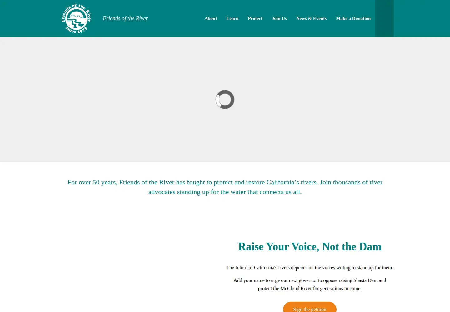 Screenshot of friendsoftheriver.org
