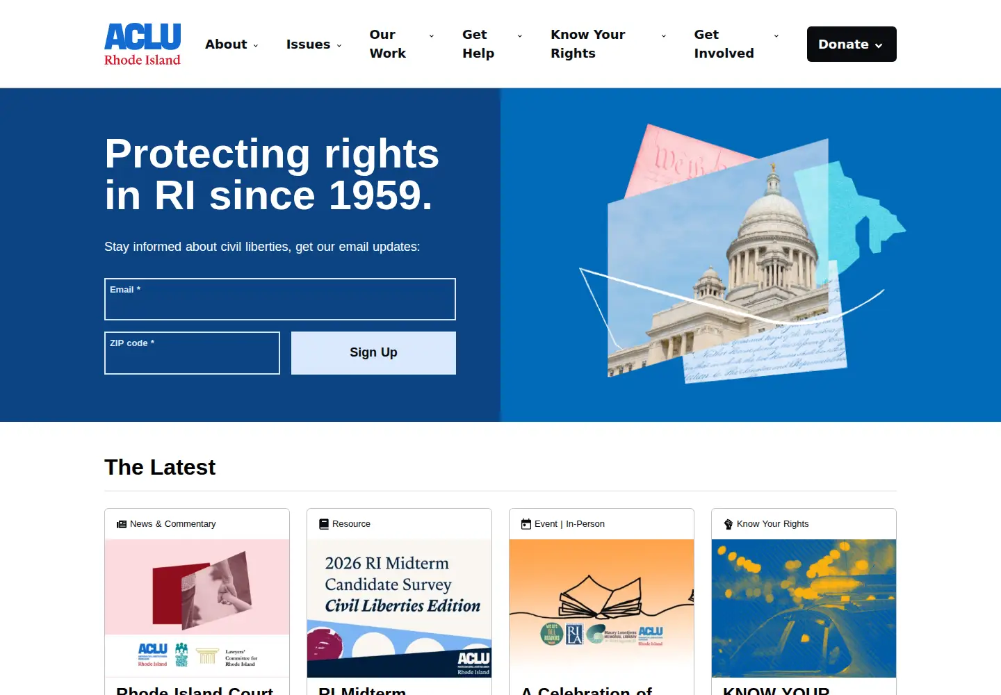 Screenshot of riaclu.org