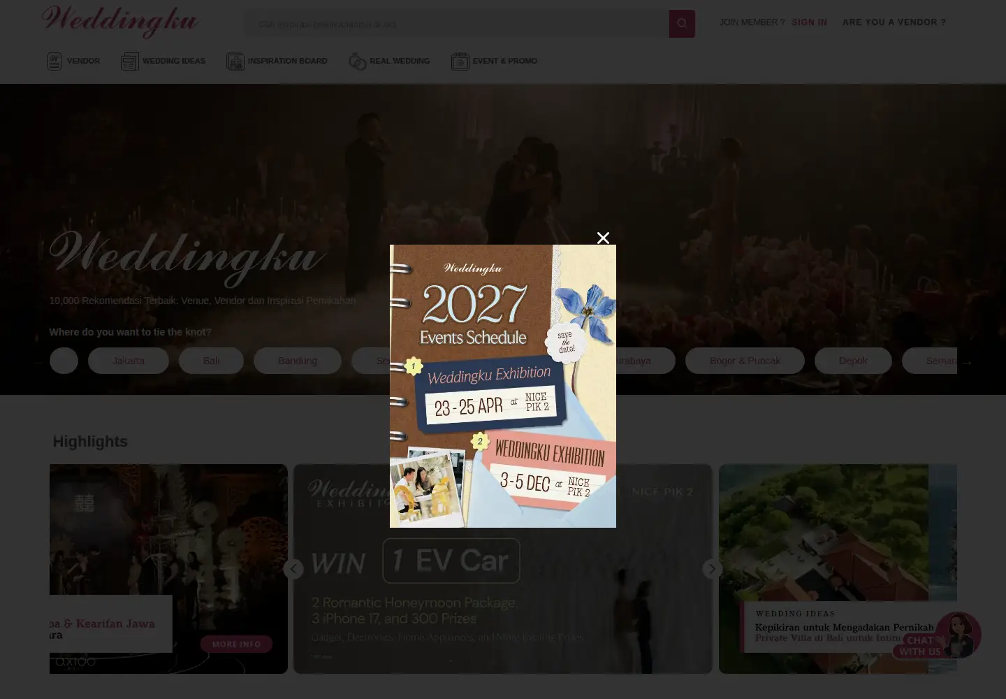 Screenshot of weddingku.com