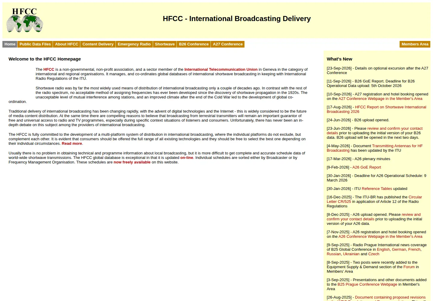 Screenshot of hfcc.org