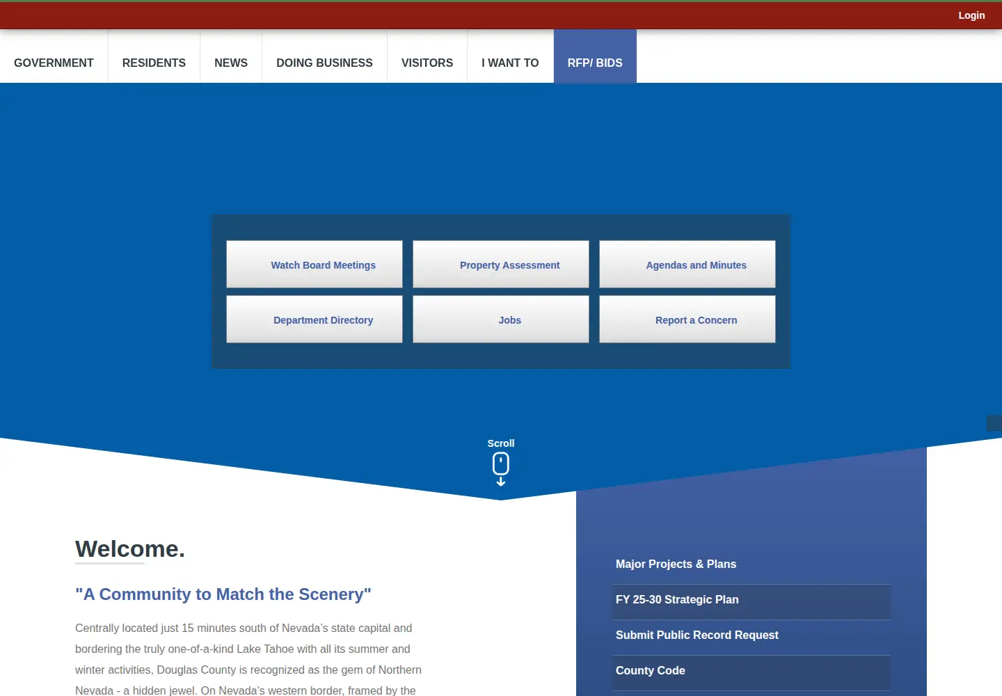 Screenshot of douglascountynv.gov