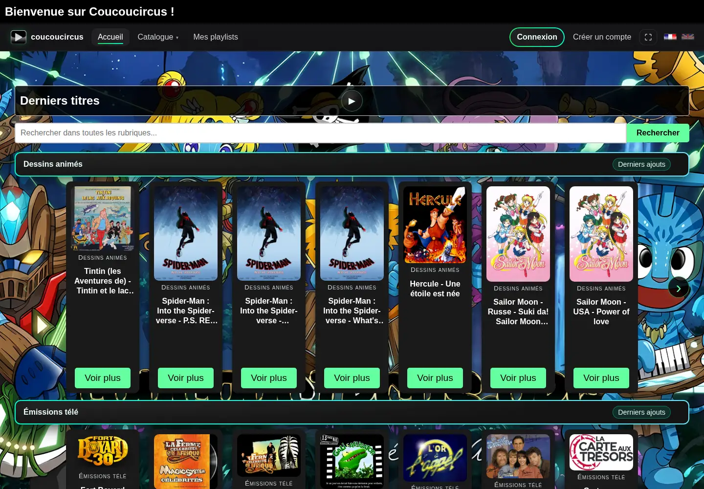 Screenshot of coucoucircus.org