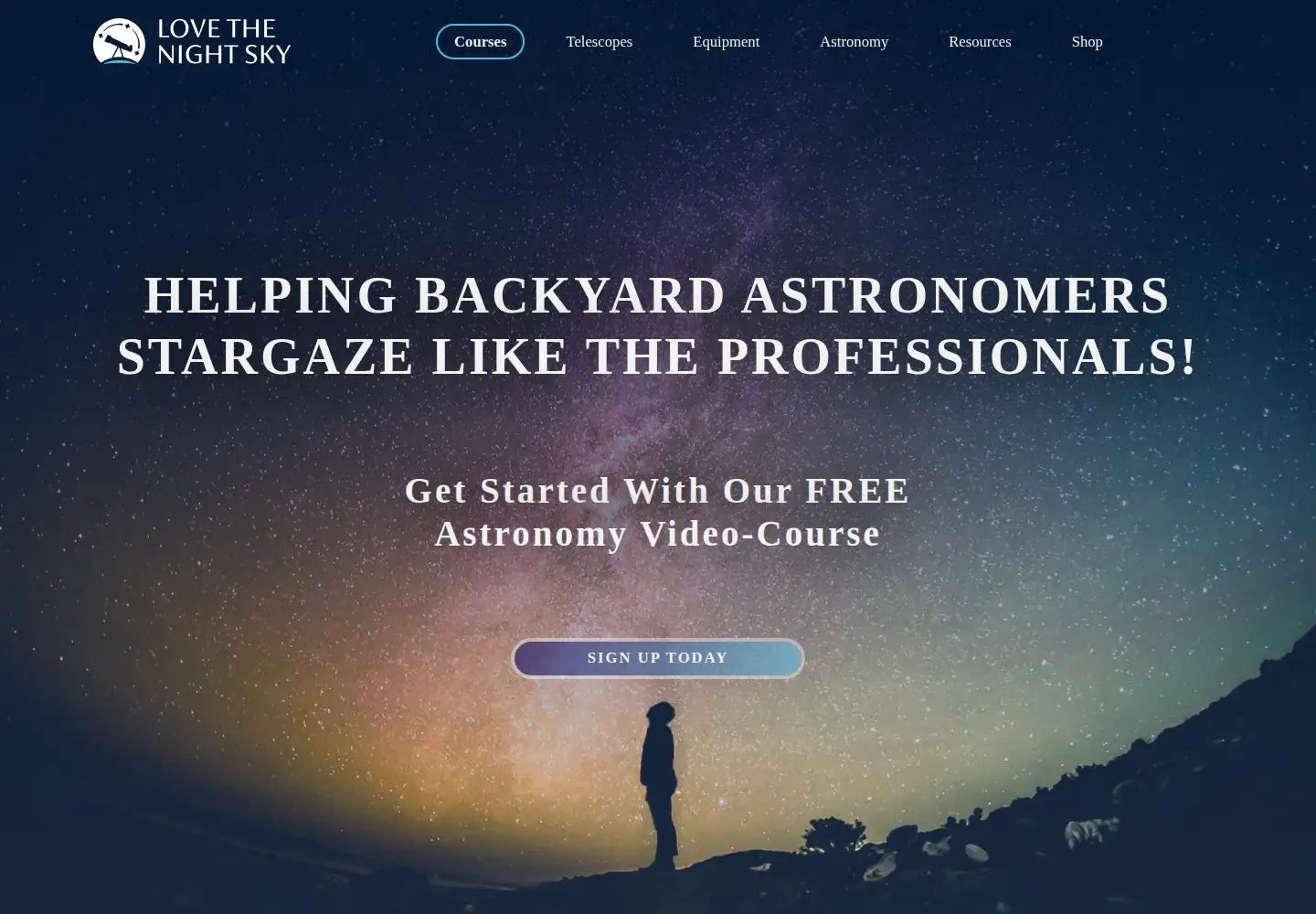 Screenshot of lovethenightsky.com