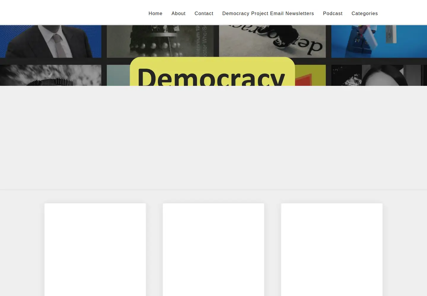 Captured homepage of democracyproject.nz in the current scan