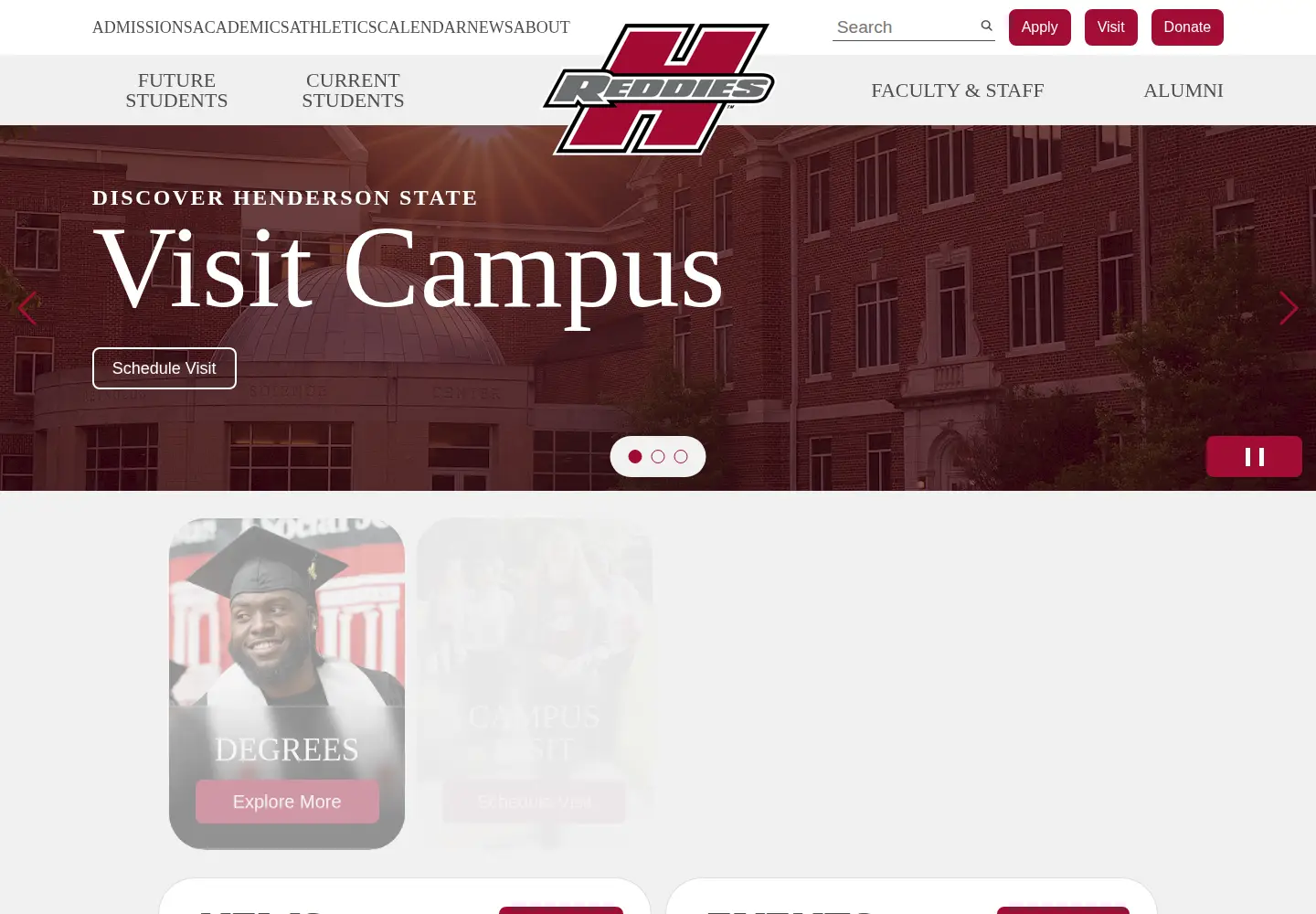Screenshot of hsu.edu