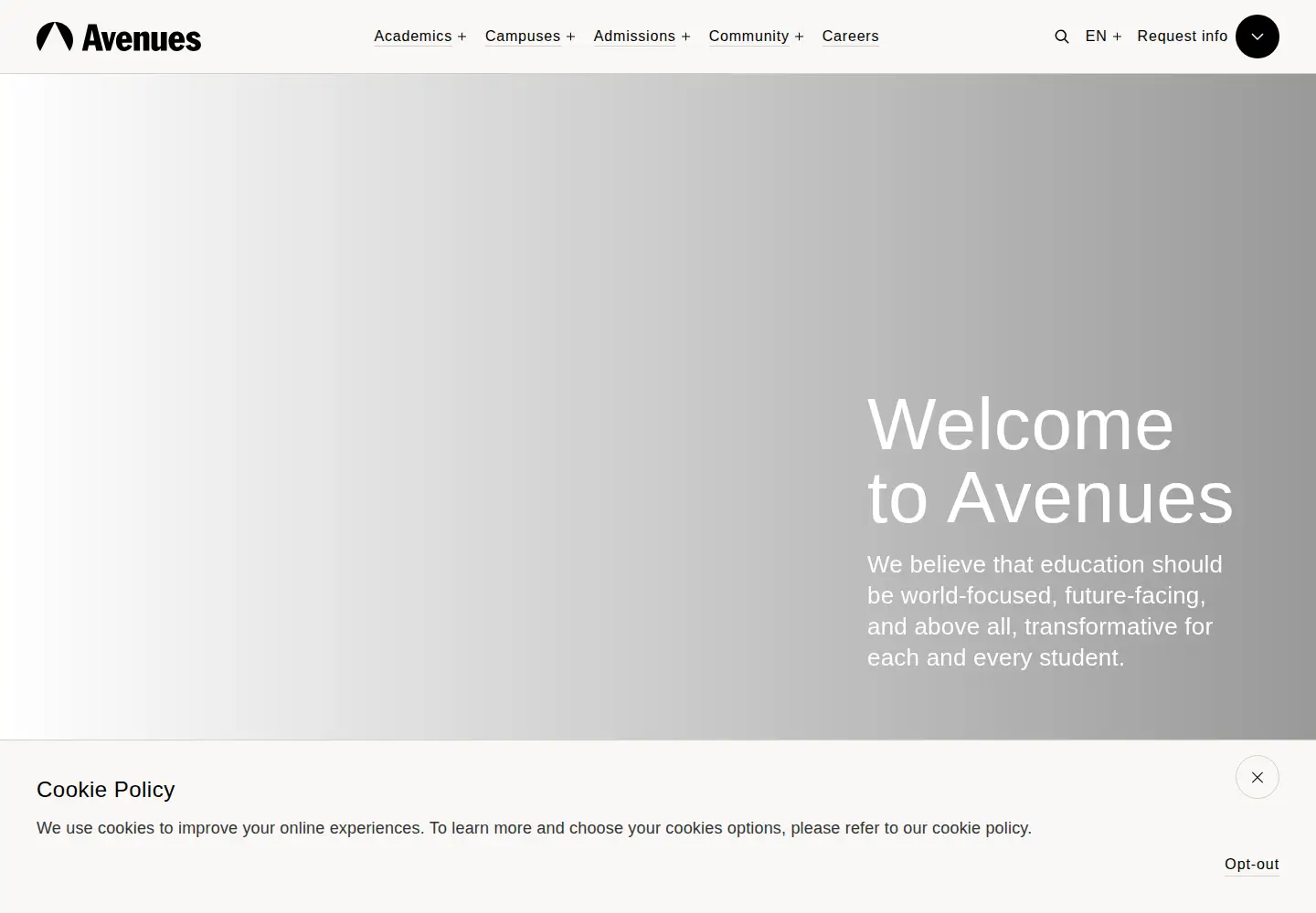 Screenshot of avenues.org