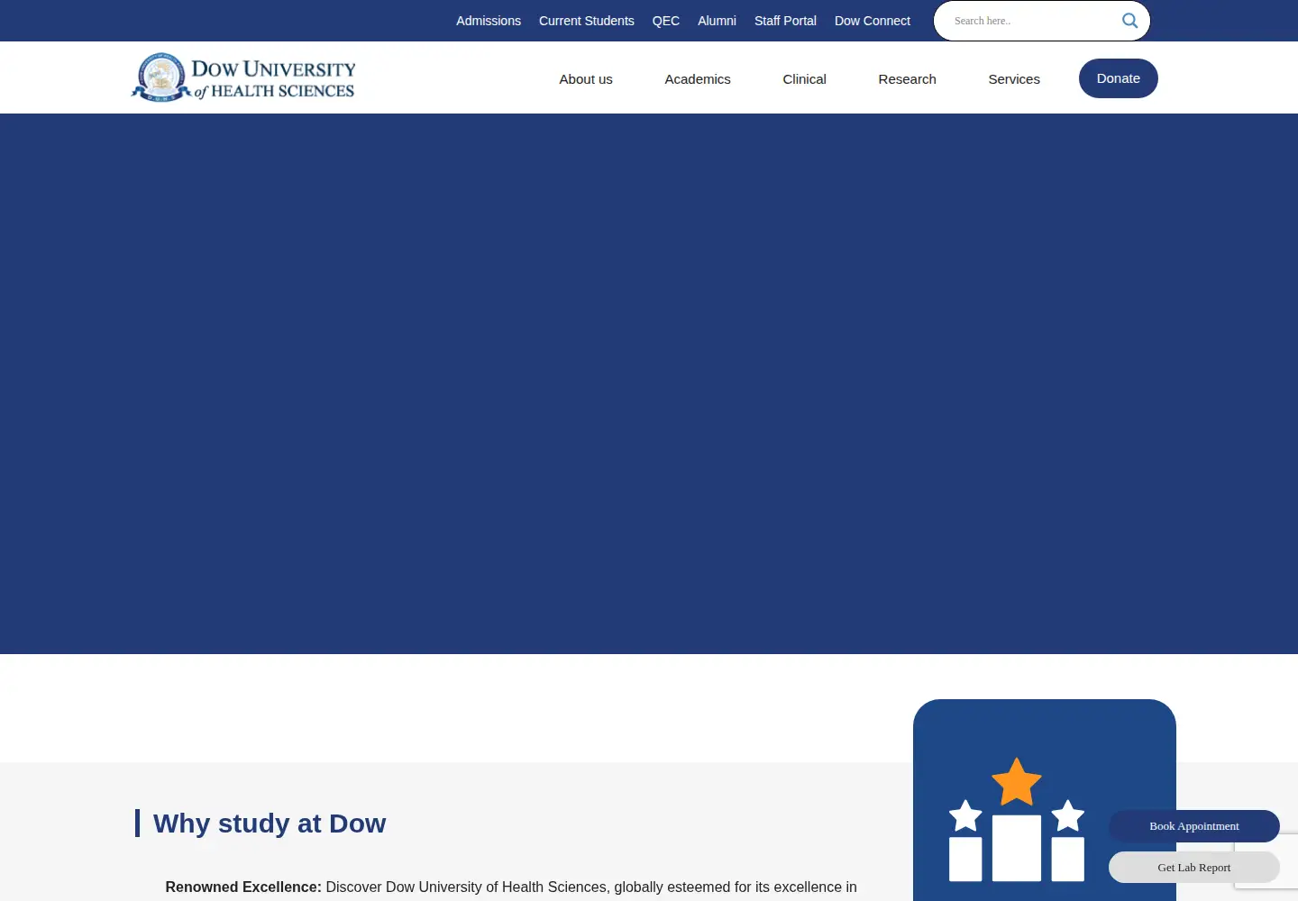 Screenshot of duhs.edu.pk