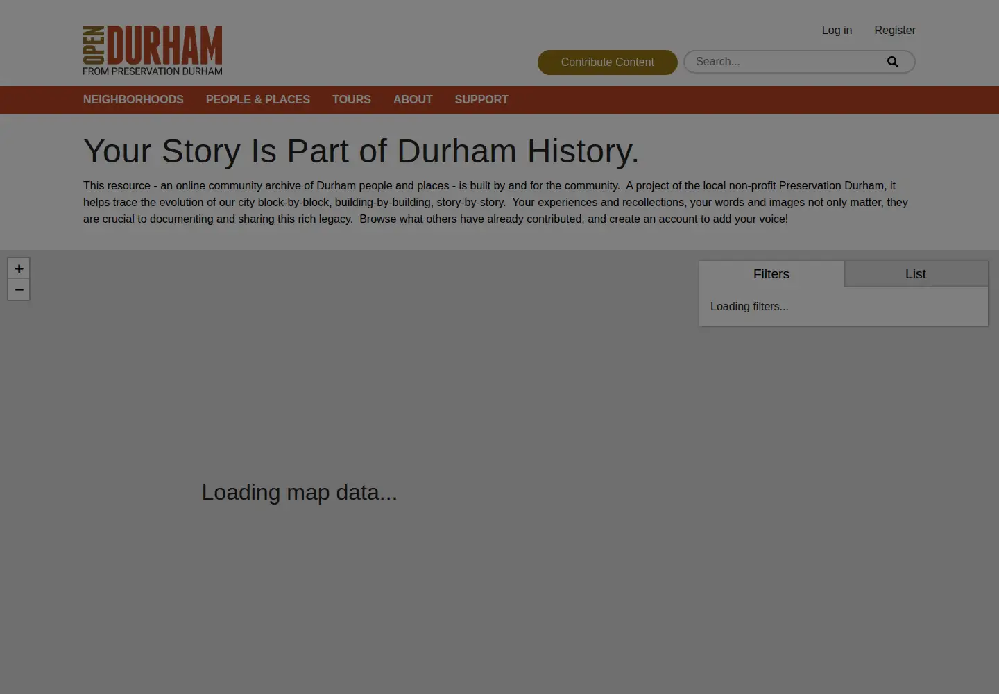 Screenshot of opendurham.org