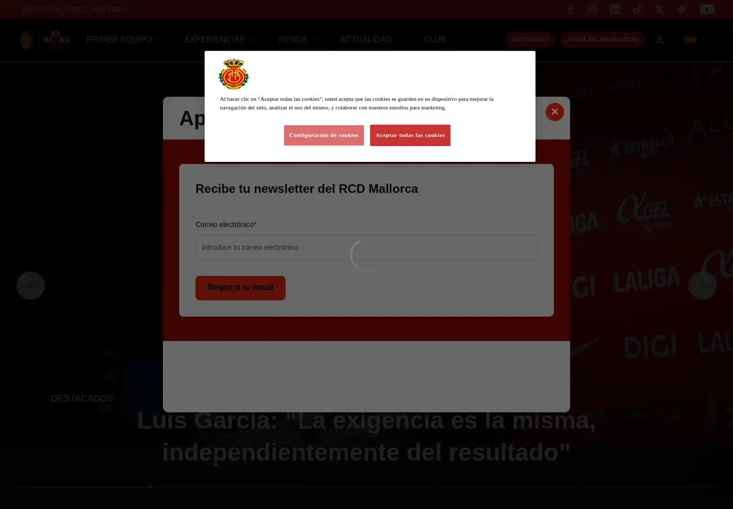 Screenshot of rcdmallorca.es