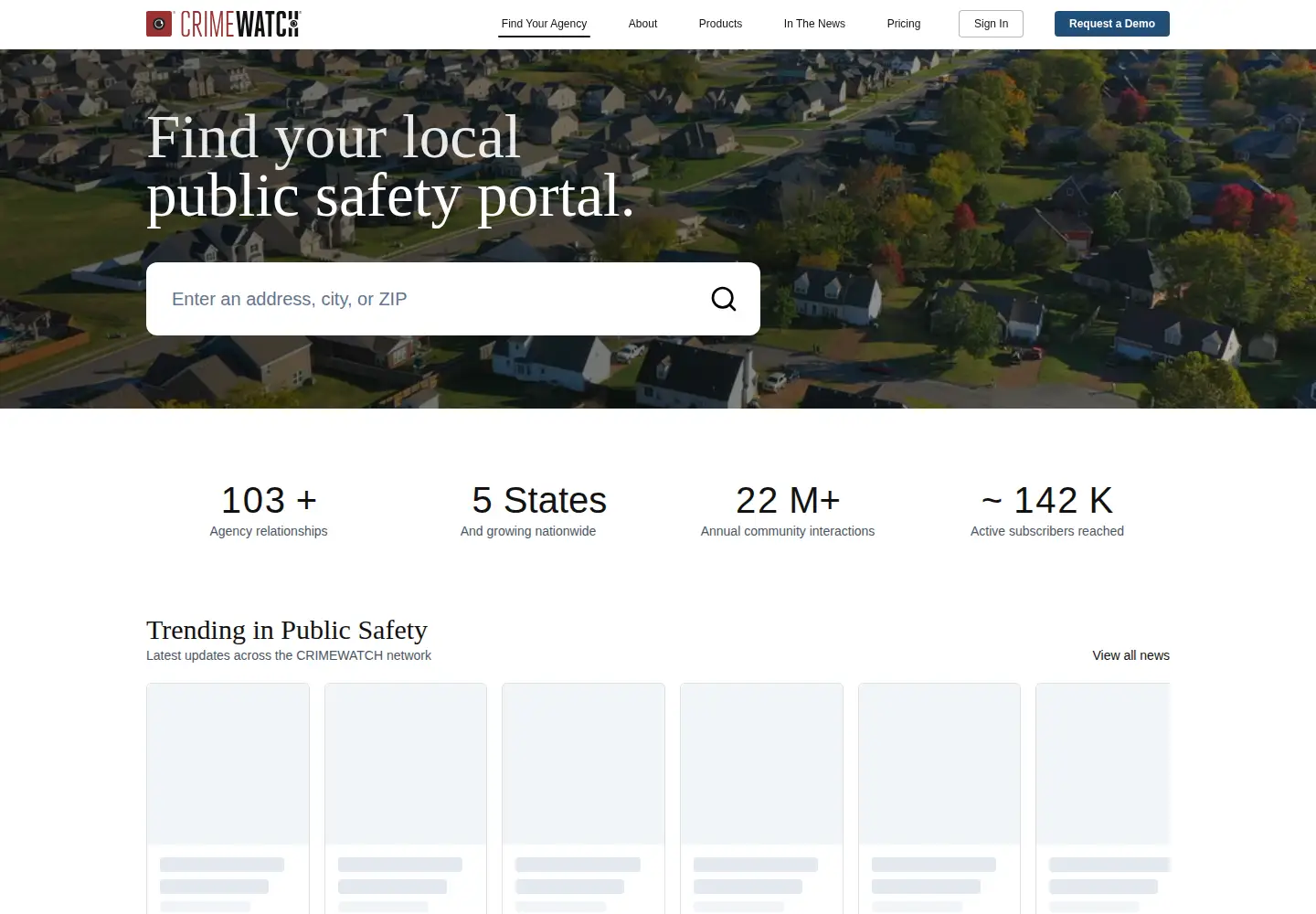 Captured homepage of crimewatch.net in the current scan