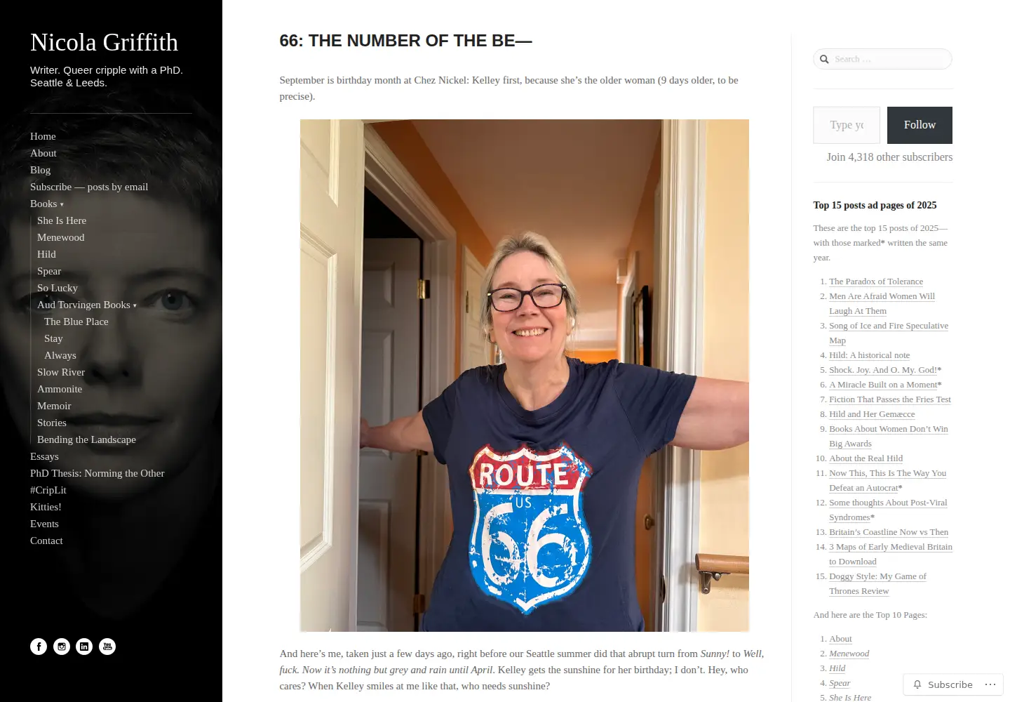 Screenshot of nicolagriffith.com