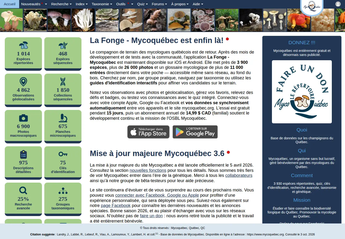 Screenshot of mycoquebec.org