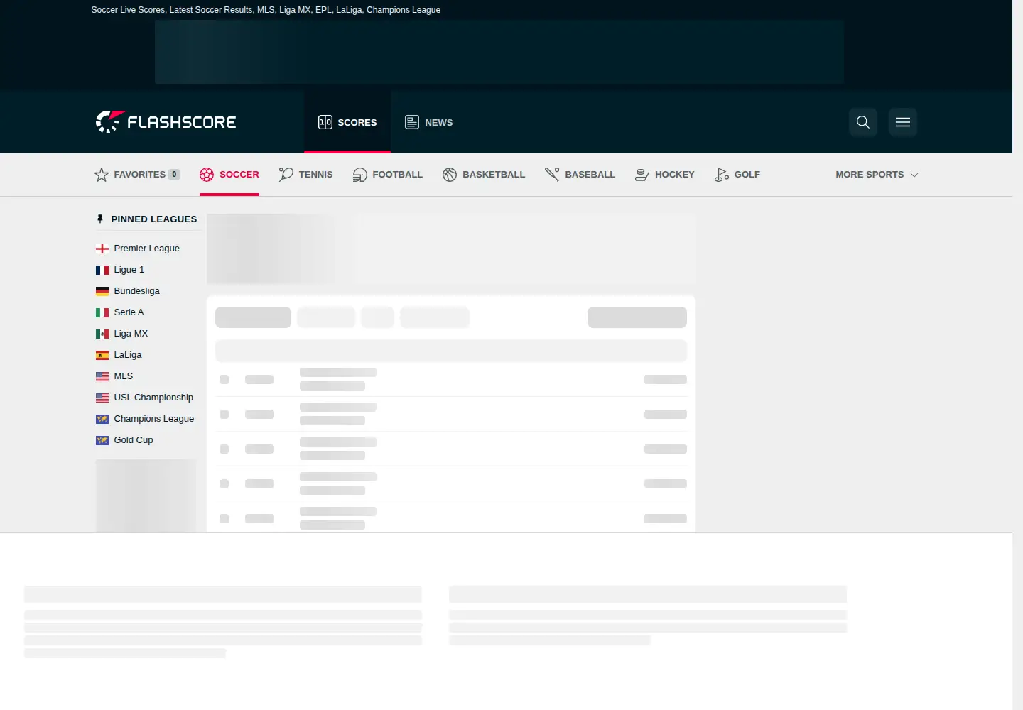 Screenshot of flashscoreusa.com