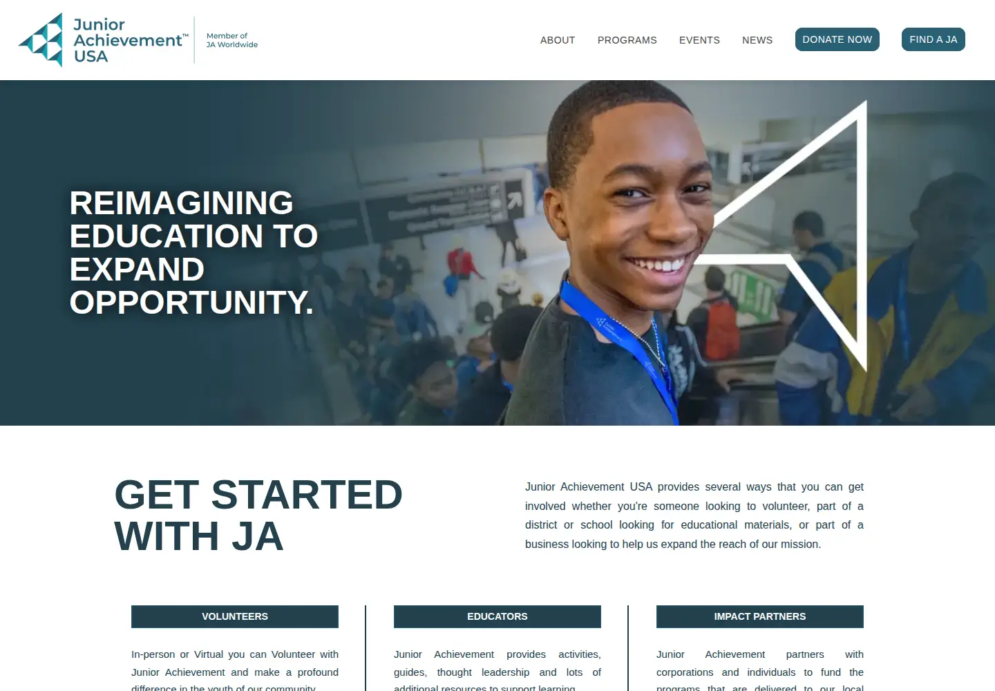 Screenshot of juniorachievement.org