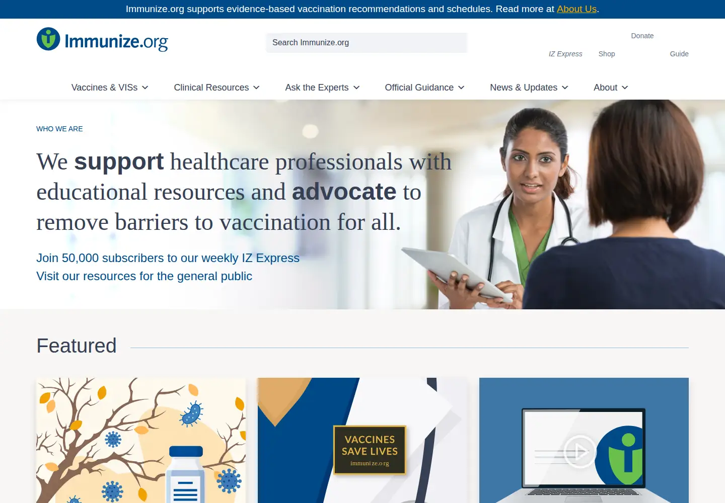 Screenshot of immunize.org