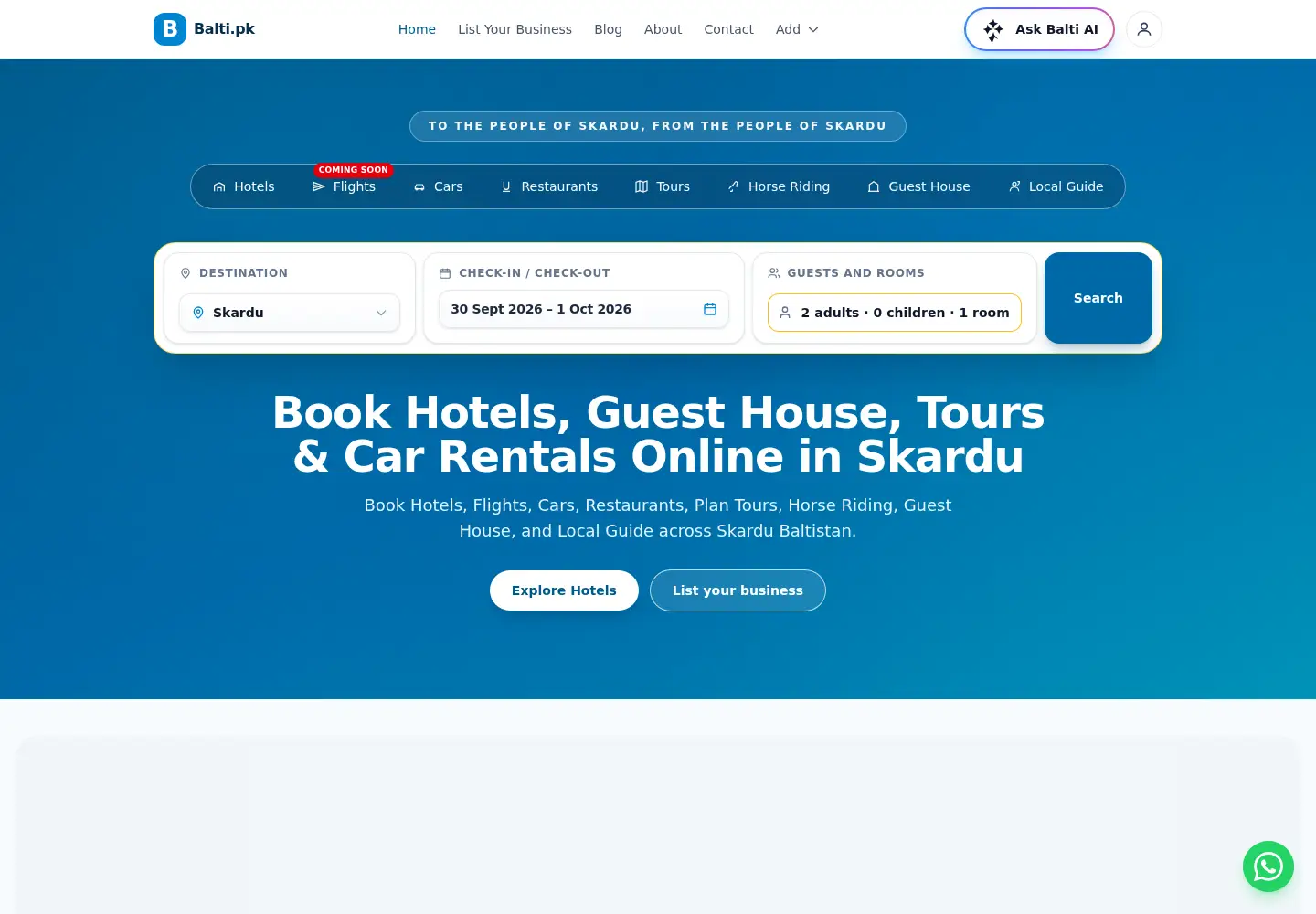 Screenshot of balti.pk
