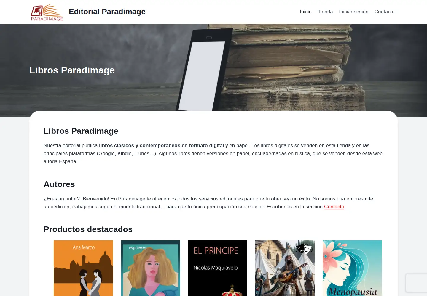 Screenshot of paradimage.es