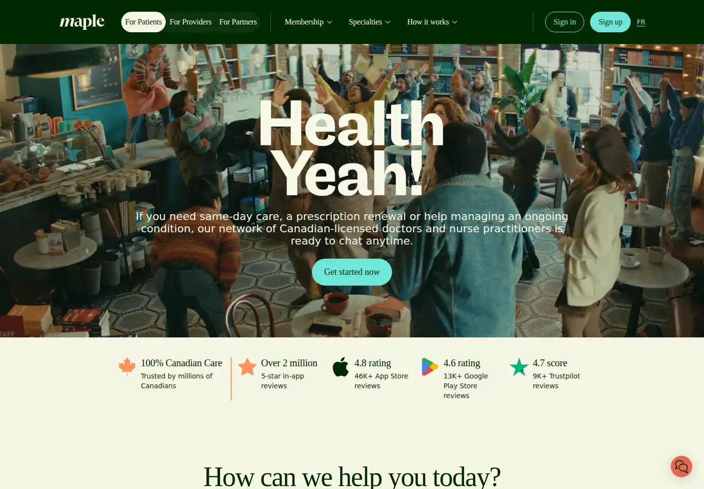 Screenshot of getmaple.ca