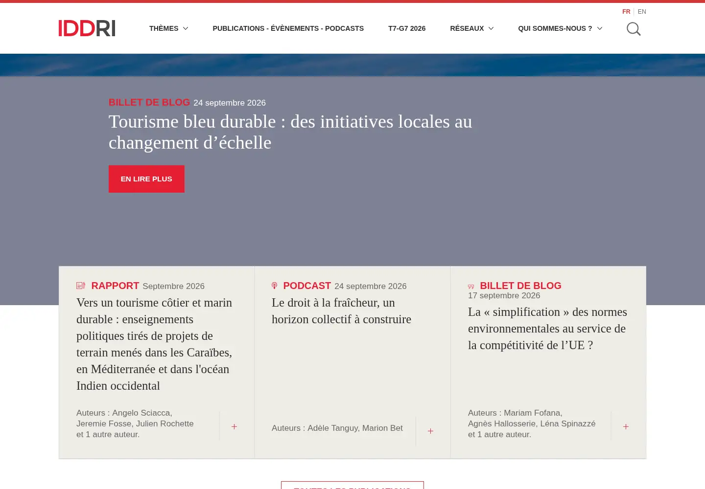Screenshot of iddri.org