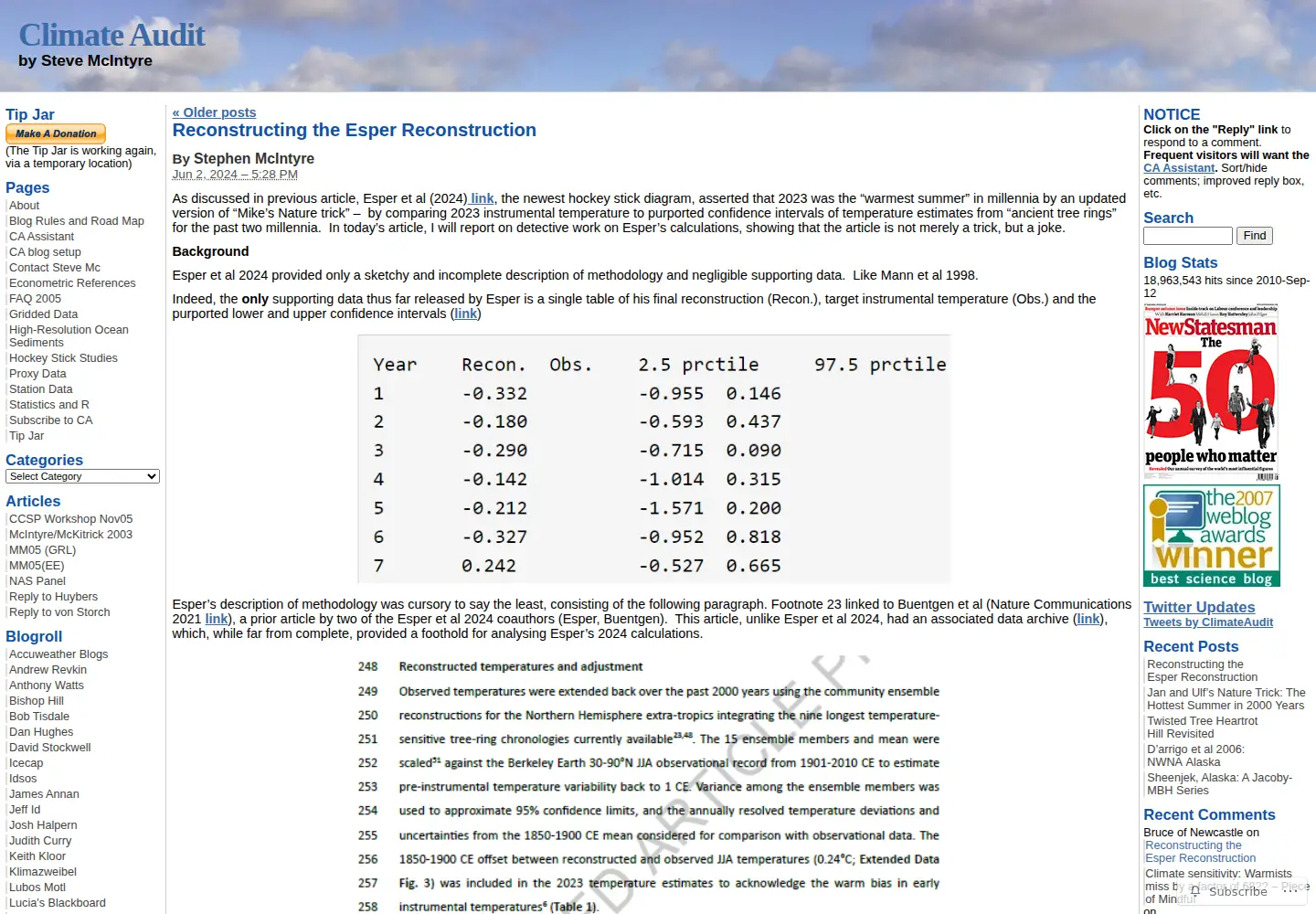Screenshot of climateaudit.org